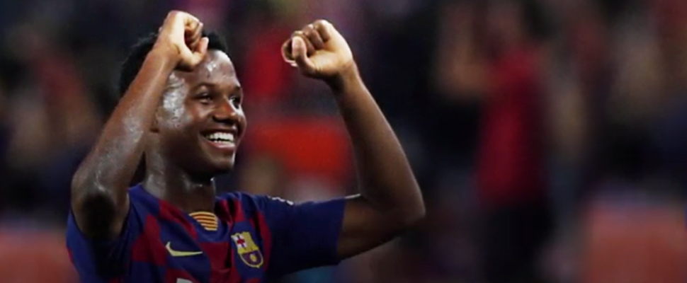 Ansu Fati, in a game of FC Barcelona