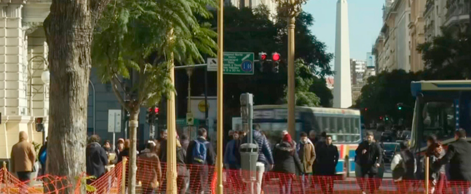 People walking through the streets of Buenos Aires, Argentina.