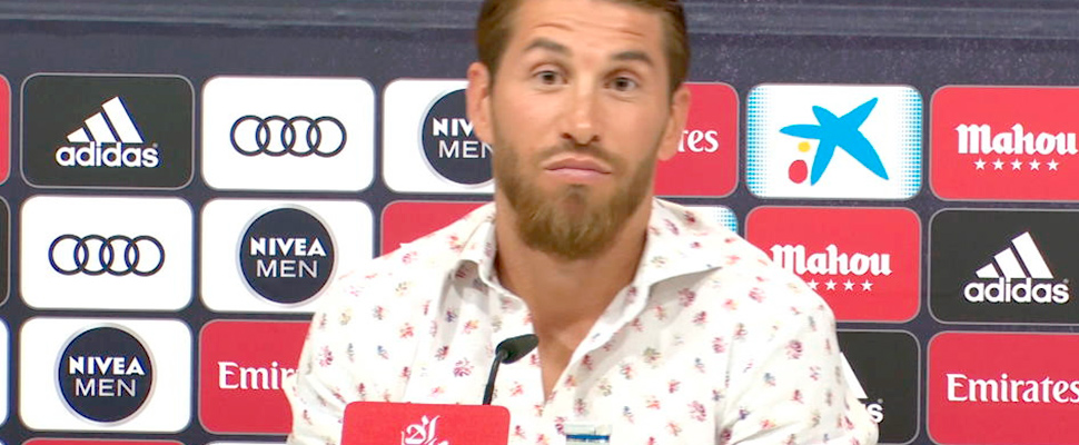 Sergio Ramos, during a press conference.