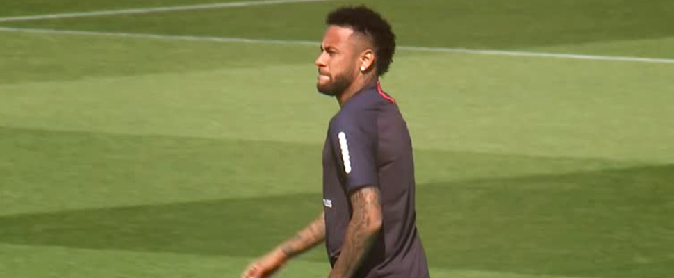 Neymar during a training with the PSG.