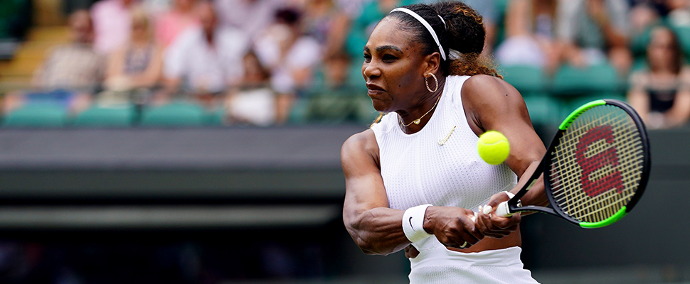 Tennis star Serena Williams in action