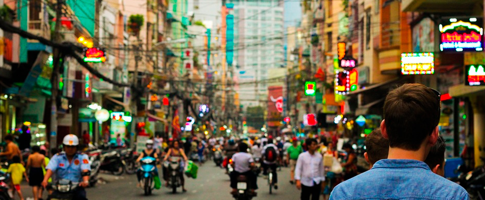 Busy street in China.