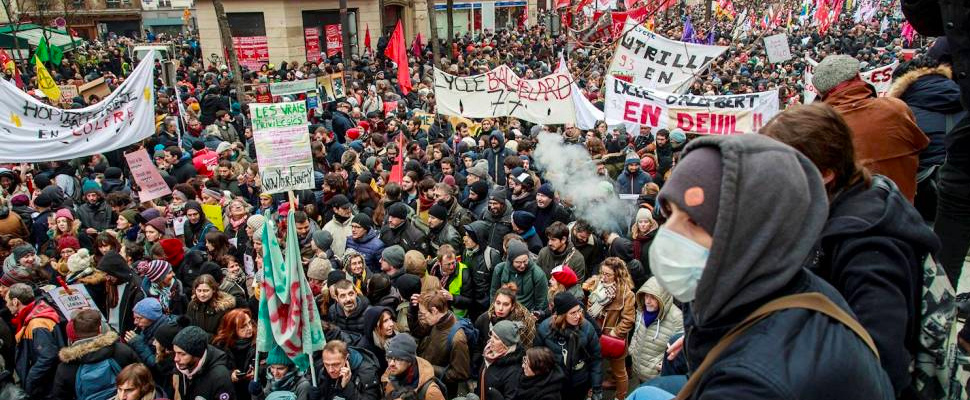 Protests in France for the pension reform proposed by the Government of Emmanuel Macron.