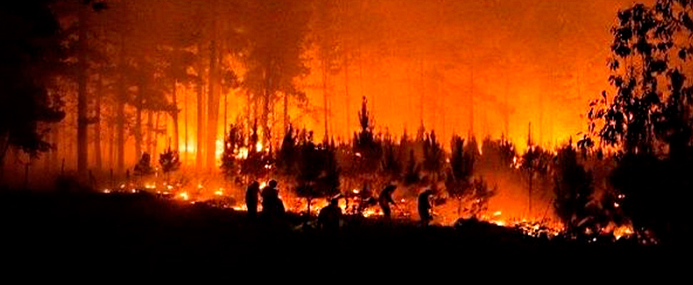 Forest fires in Chile.