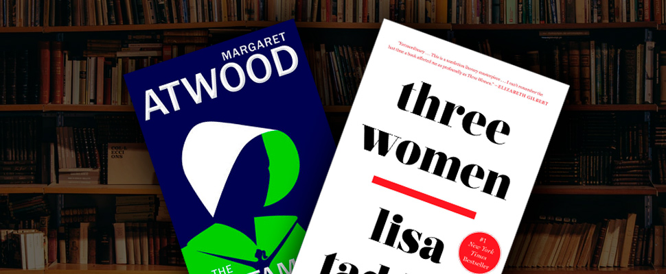 Cover of the books 'The Testaments' from Margaret Atwood and 'Three Women' from Lisa Taddeo.