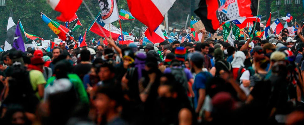 Protests in Santiago, Chile.