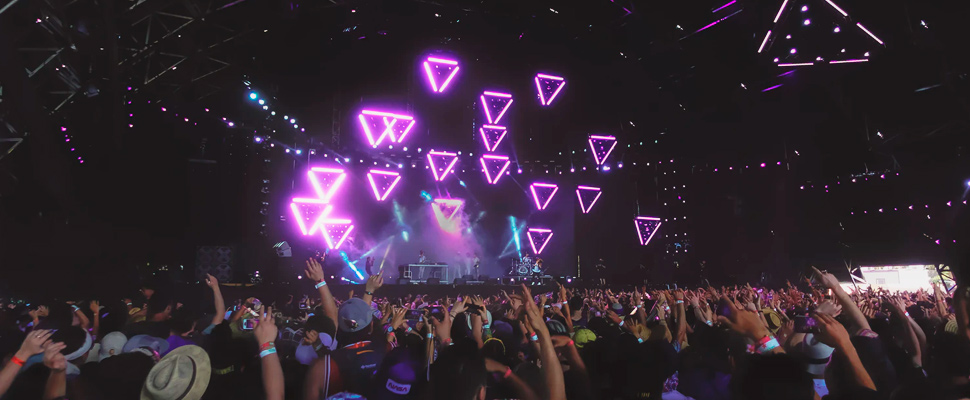 People on a stage in Coachella.