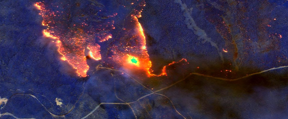 Fires in Australia seen from satellite.