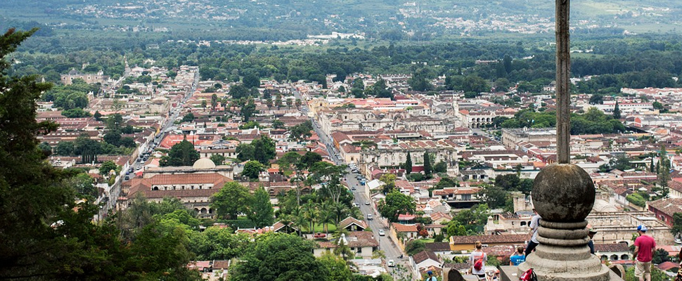 View of Cerro de la Cruz in Antigua Guatemala.