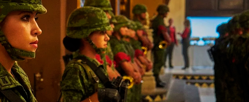 Row of female soldiers.