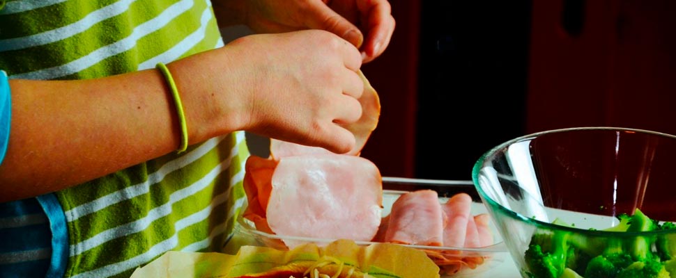 Young man cooking.