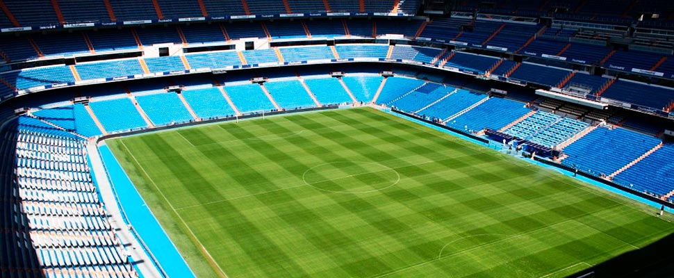 Interior of the Santiago Bernabéu stadium