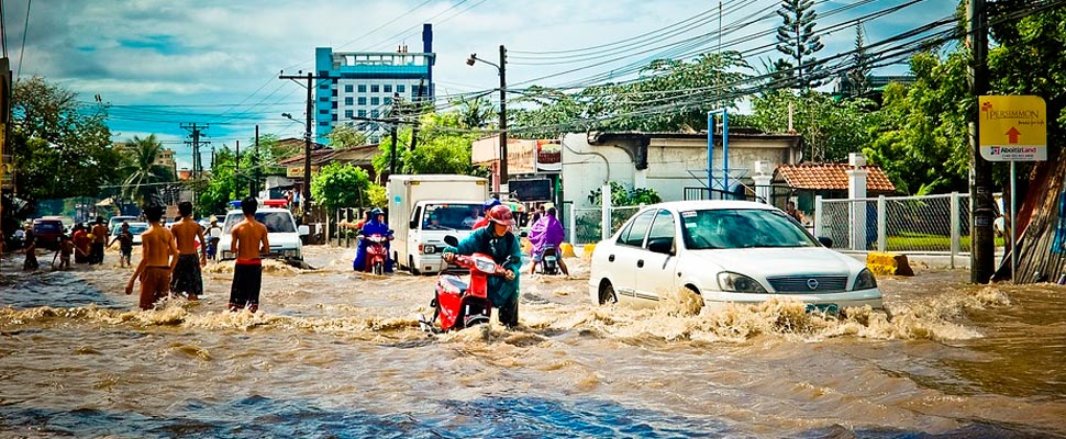 City after a flood.