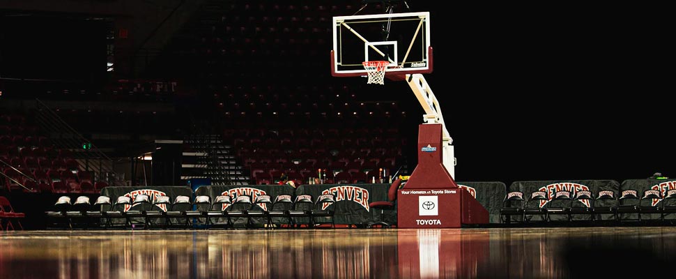 Empty basketball court.