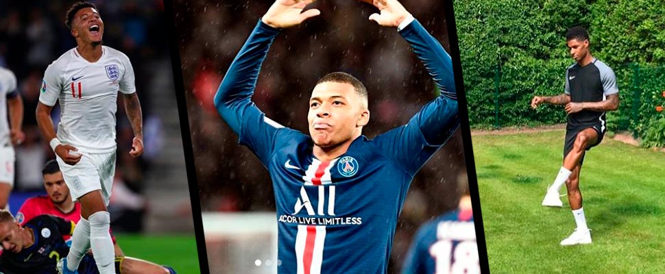 Jadon Soncho, Kylian Mbappé and Marcus Rashford.