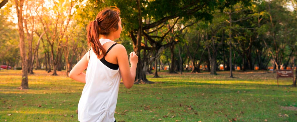 Woman running in the park