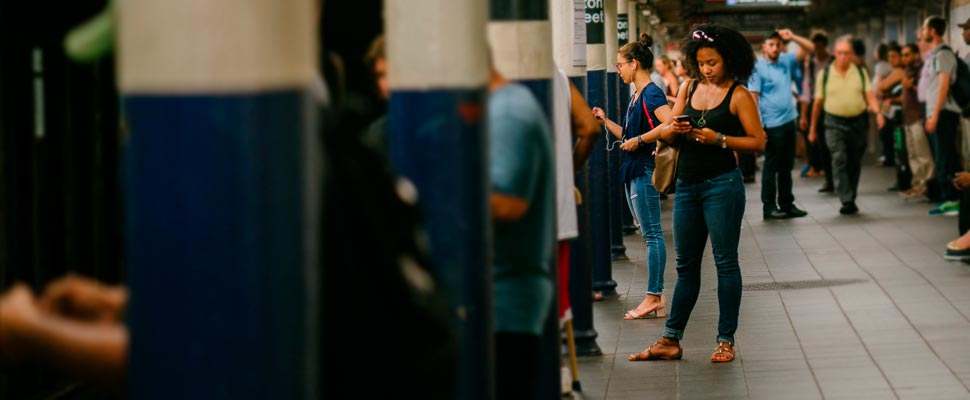 Woman in a subway station