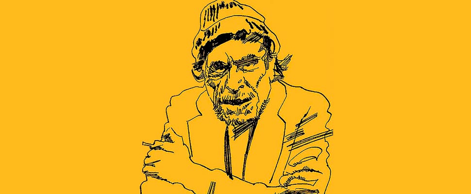 Painting of Charles Bukowski by Graziano Origa