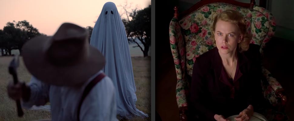 Still from the film 'A Ghost Story' and 'The Others'