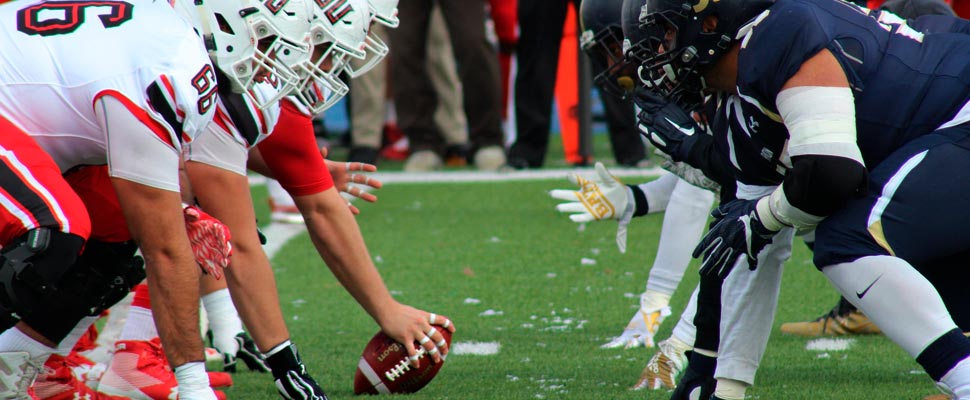 Players during an American football game