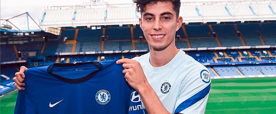 Kai Havertz with the Chelsea shirt