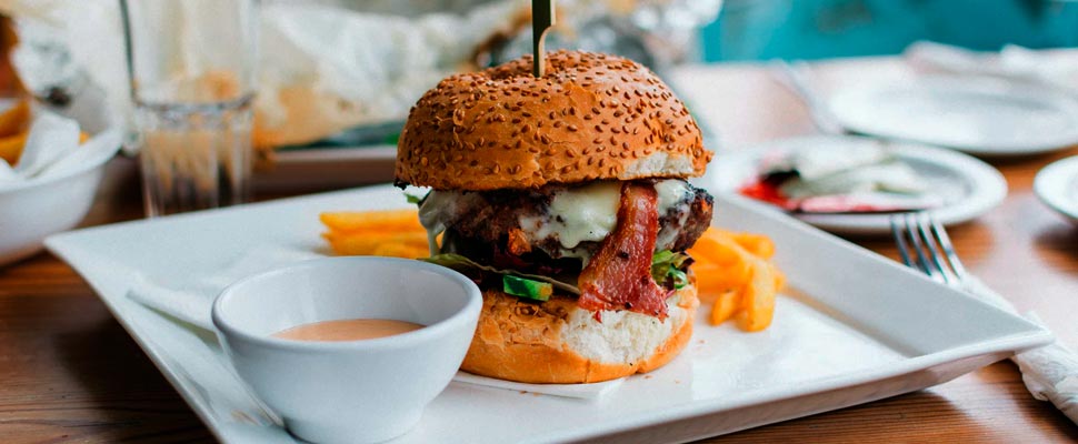 Hamburger on a plate