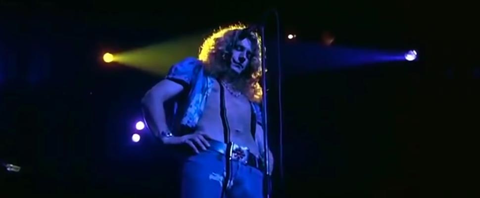 Frame from Led Zeppelin's video 'Stairway to Heaven Live'