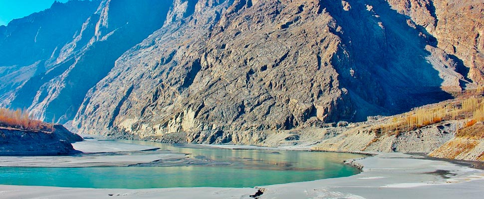 View of the Hunza River in Pakistan