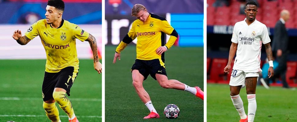 Jadon Sancho, Erling Haaland and Vinicius Jr.