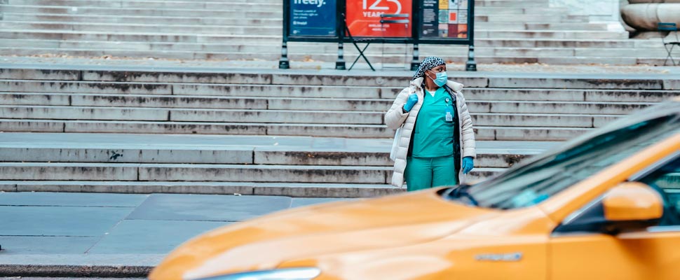 Health worker on the street