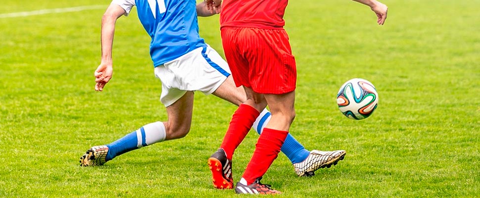 Two players during a soccer game