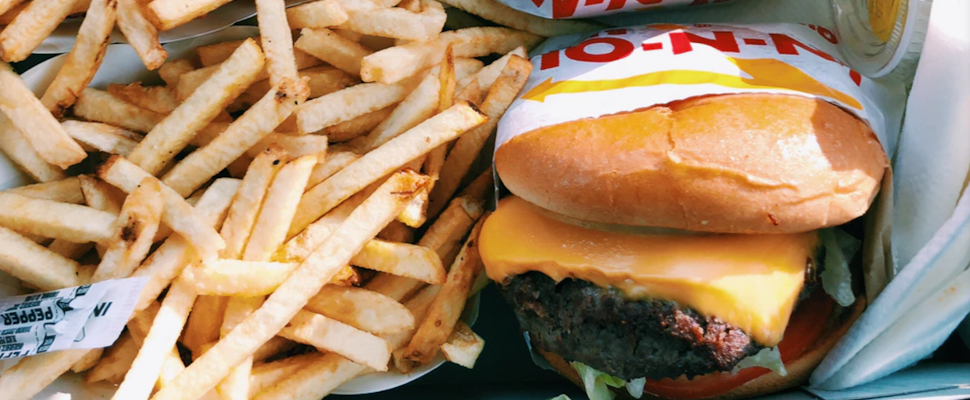 Burger and fries