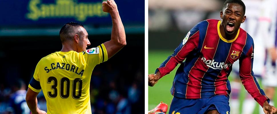 Santi Cazorla and Ousmane Dembelé