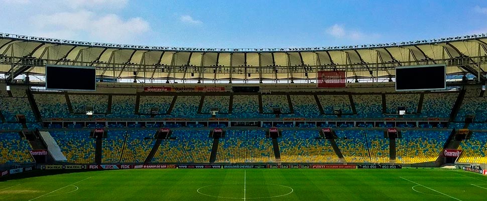 Empty soccer stadium