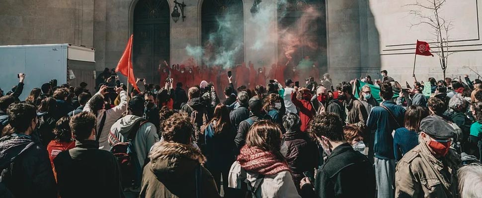 Group of people at a protest