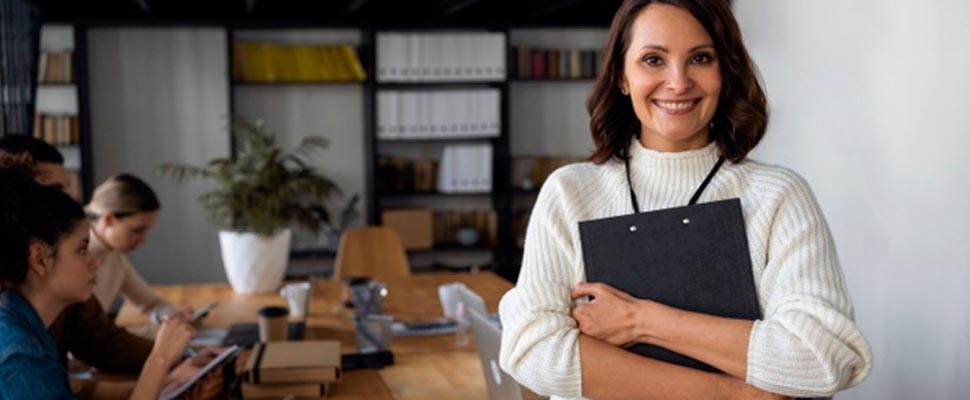 Woman in a business room