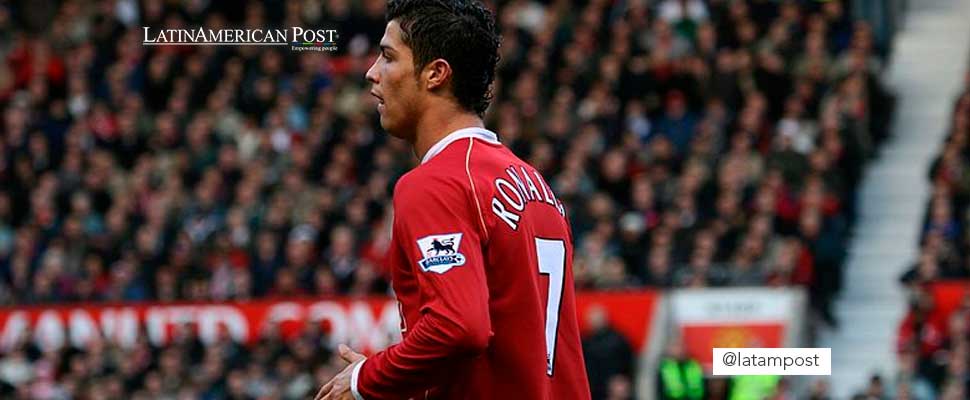 Cristiano Ronaldo wearing the Manchester United jersey