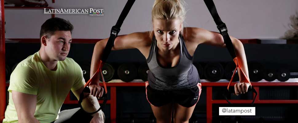 Woman training in gym