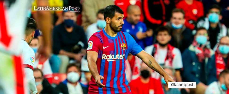 Sergio 'Kun' Agüero with the Barcelona uniform