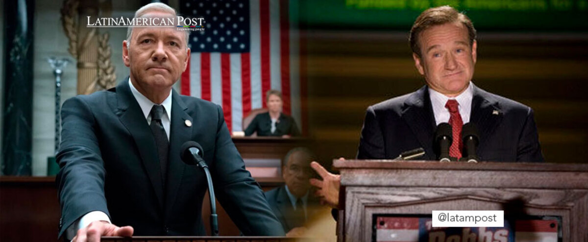 Stills from the series 'House of Cards' and 'Man of the Year'