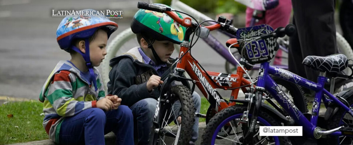 kids riding bikes