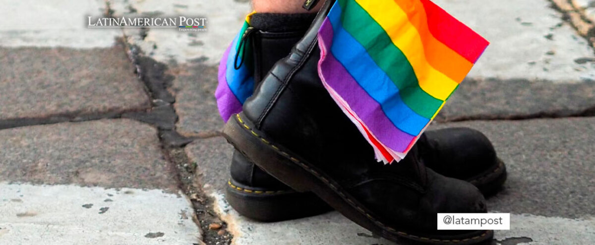 LGBT flag on boots