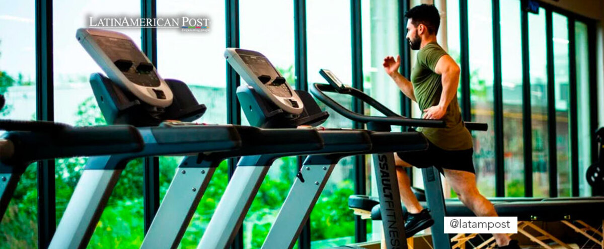 Man exercising on treadmill