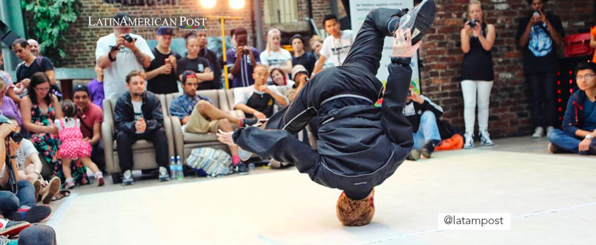 Man practicing breakdancing