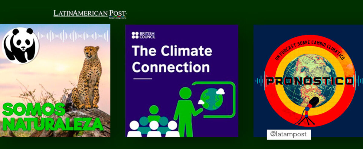 Cover of the podcasts 'We are Nature', 'The Climate Connection', 'Forecast'