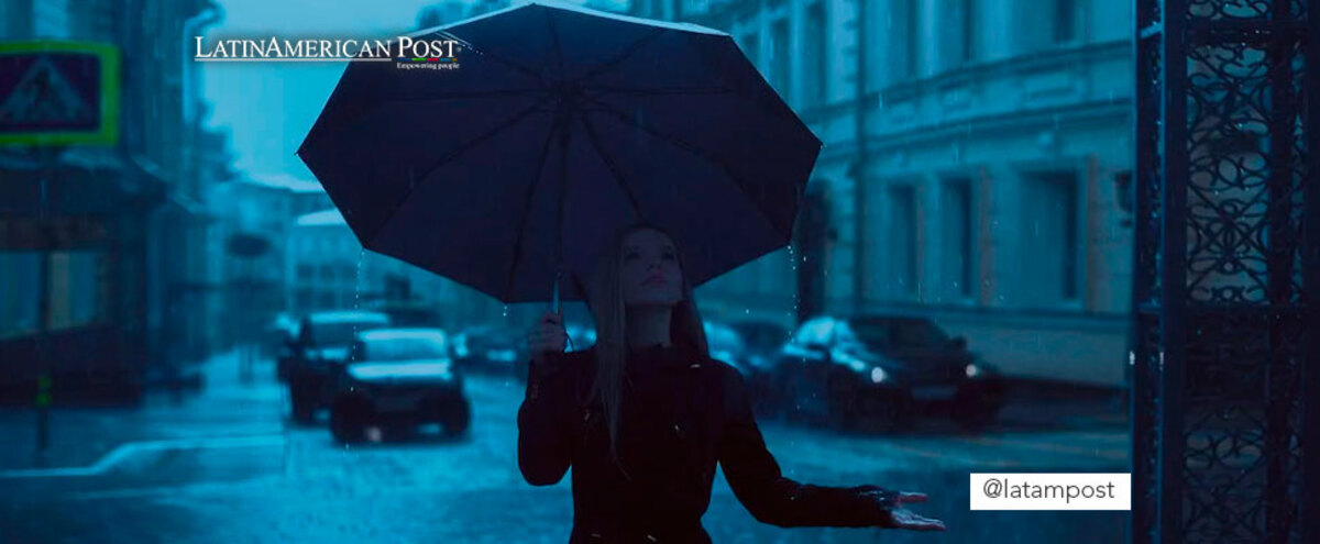 woman in the rain