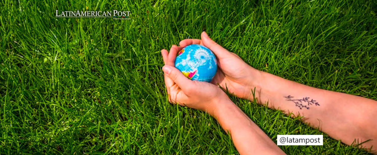 person holding a planet figure on the grass