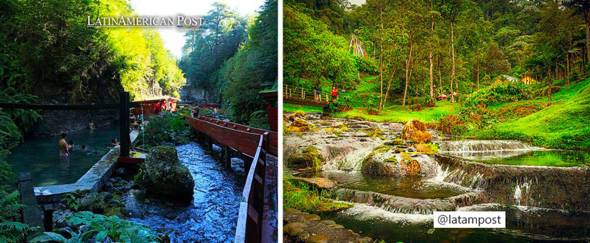 Geometric Hot Springs in Chile, Santa Rosa de Cabal Hot Springs in Colombia