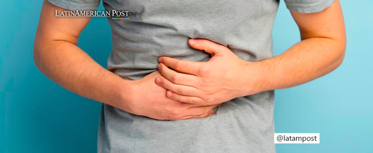 person with stomach pain