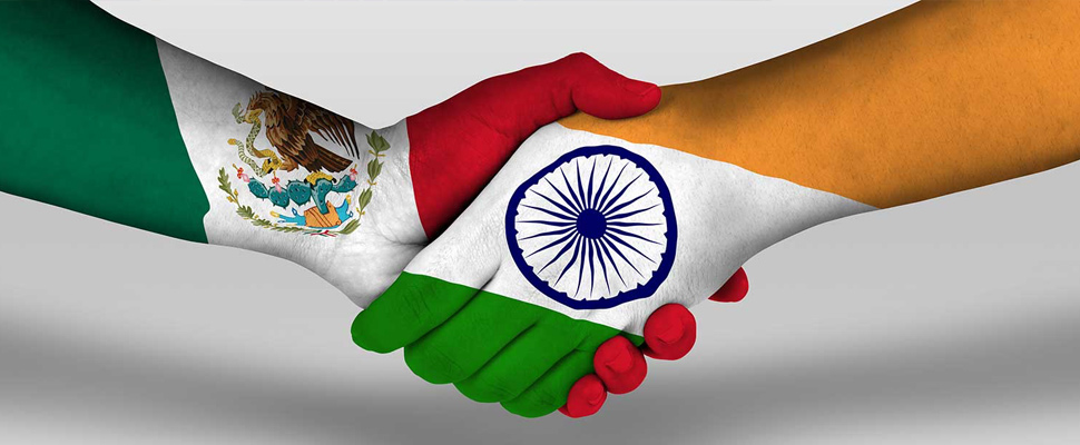 What does the commercial strengthening between India and Mexico consist of?